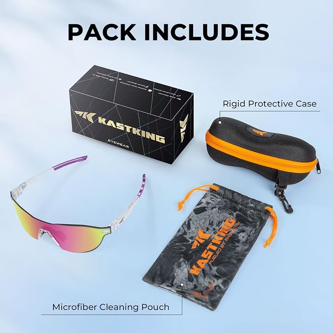 KastKing Nizini Polarized Sports Fishing Sunglasses, With PuriVex Protective Lens Coating, Rimless Wrap Design, Men Women