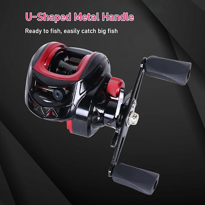 Metal + Nylon Baitcasting Reel - 7.2:1 High-Speed, Metal Spool, Dual Magnetic Brake, 8kg Drag, Long-Casting Anti-Backlash Lure Reel for Bass & Multi-Species Fishing