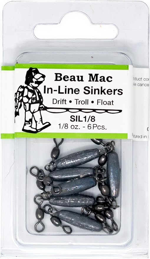 Beau Mac in-Line Sinker | SIL | Precision Weighted Drift Fishing Sinker for River, Stream, & Float Fishing | Durable | Ideal for Steelhead, Salmon & Trout