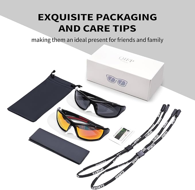 Polarized Sports Sunglasses For Men Women Unbreakable Frame Cycling Driving Fishing UV400 Protection