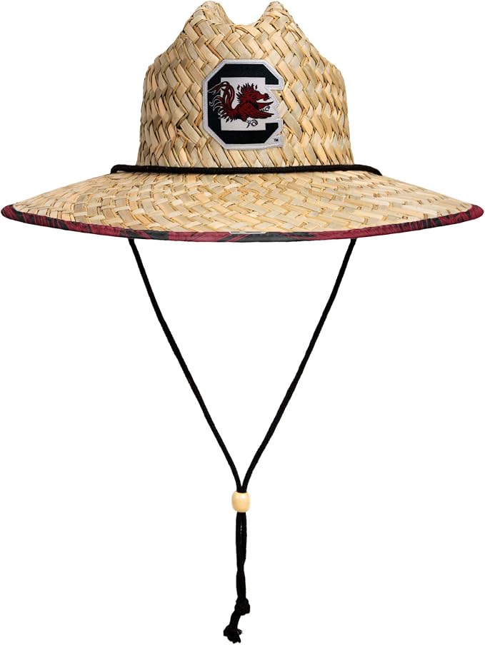 FOCO Men's NCAA College Team Logo Floral Straw Sun Hat