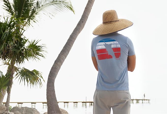 HUK Men's Straw Hat, Wide Brim Fishing & Beach Hat for Men