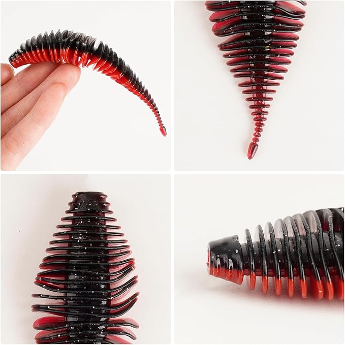 4.15'' Soft Swimbait Fishing Soft Plastic Lures 8pcs/24pcs Double-Color Lure for Bass Fishing Worms for Largemouth Bass