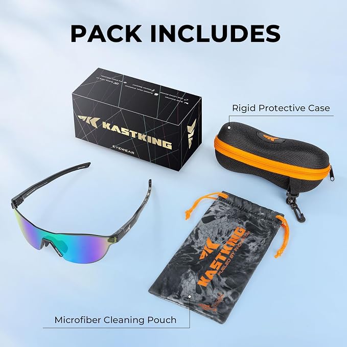 KastKing Nizini Polarized Sports Fishing Sunglasses, With PuriVex Protective Lens Coating, Rimless Wrap Design, Men Women