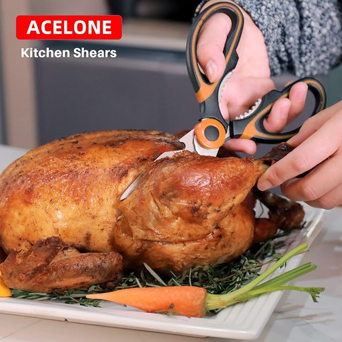Acelone Kitchen Shears,Premium Heavy Duty Shears Ultra Sharp Stainless Steel Multi-function Kitchen Scissors for Chicken/Poultry/Fish/Meat/Vegetables/Herbs/BBQ…