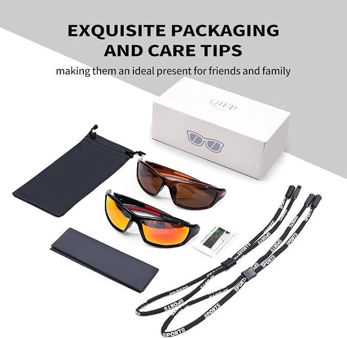 Polarized Sports Sunglasses For Men Women Unbreakable Frame Cycling Driving Fishing UV400 Protection