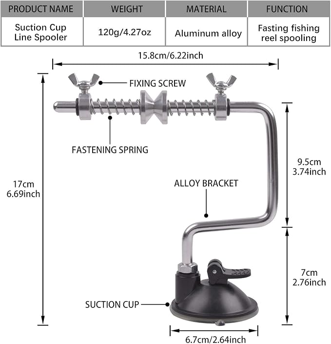 Fishing Line Spooler Winder, Adjustable Fishing Reel Spooler Spooling Station for Spinning Casting Reels