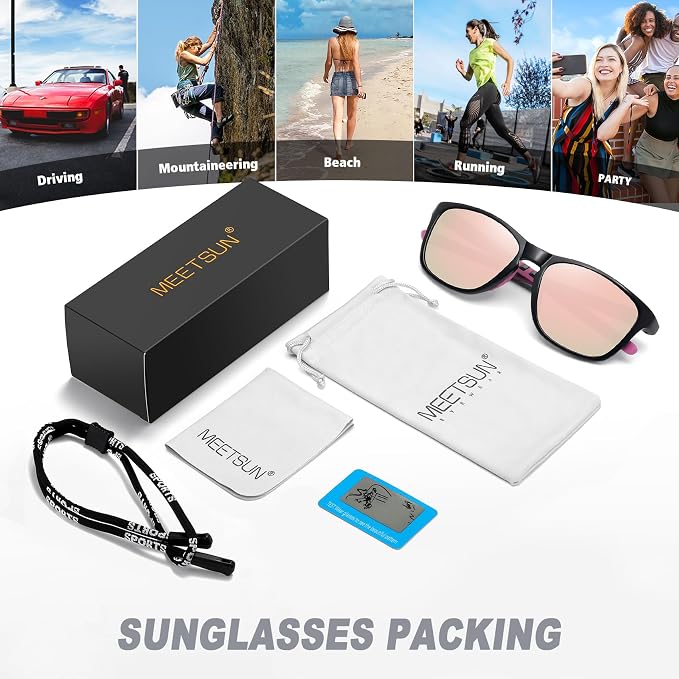 MEETSUN Polarized Sports Sunglasses for Women Men Driving Running Cycling Fishing Sun Glasses UV400 Protection