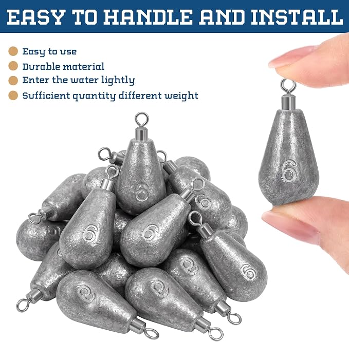 Landhoow Bell Sinkers Weights Casting Swivel Bell Sinkers Fishing Weights Rig for Ocean Saltwater Freshwater Surf Bass Fishing Casting Gear Tackle