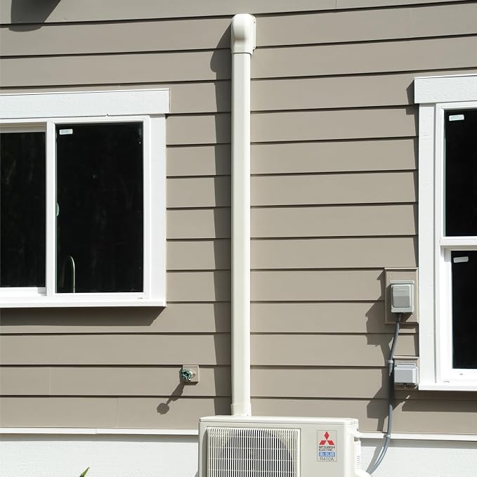 Mini Split Line Set Cover, 3” 13.5 Ft Decorative PVC Line Set Cover Kits for Ductless Mini Air Conditioners and Heat Pumps with Flexible Duct