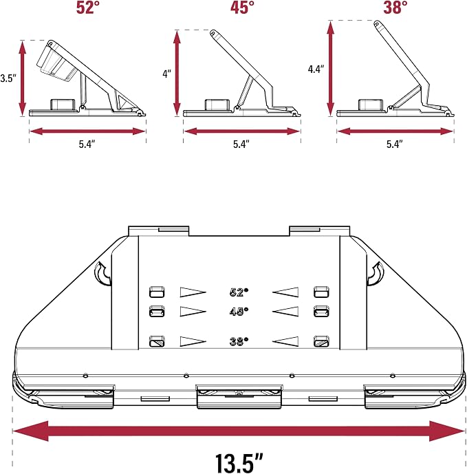 Milescraft 1405 Crown45 - Crown Molding Miter Saw Jig Tool - 3 Angle Settings for Common Molding Angles 38°, 45° and 52° - For use with 2" to 5-1/2" (51mm - 140mm) Crown Molding