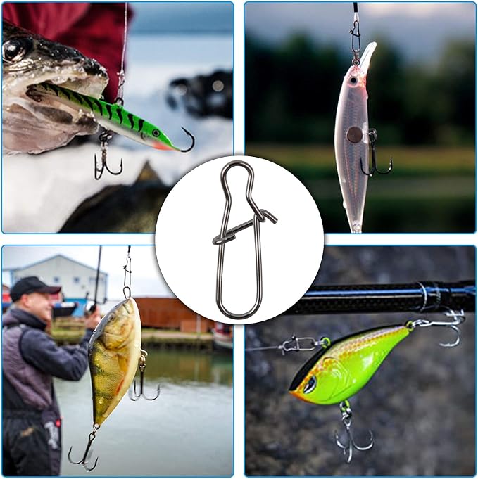 Duo Lock Fishing Snap Kit, Stainless Steel Fishing Nice Snap Swivels High Strength Fishing Snaps and Clips Fishing Connector Tackle Kit for Saltwater Freshwater