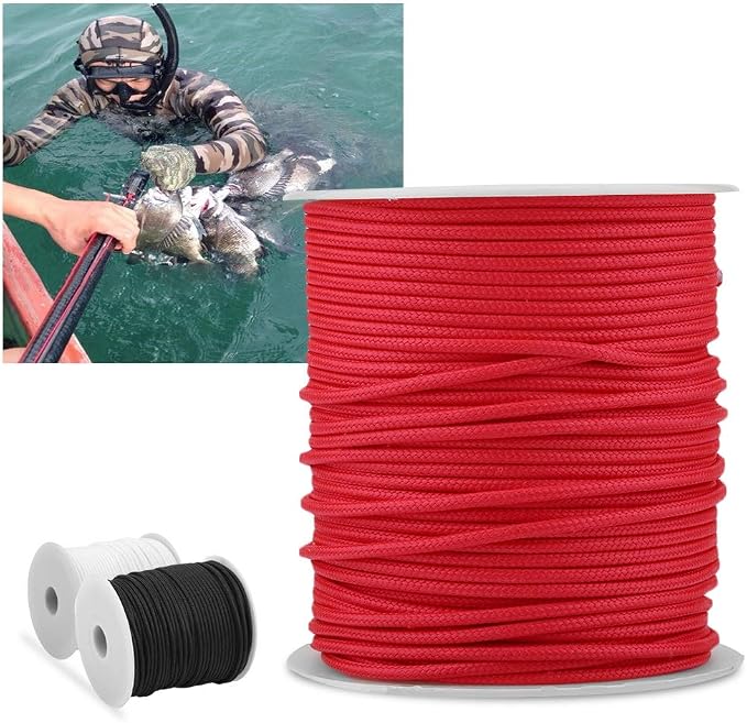 50M 2mm Speargun Reel Line Wear Spearfishing Line Heavy Duty All-Purpose Utility Cord (Red)
