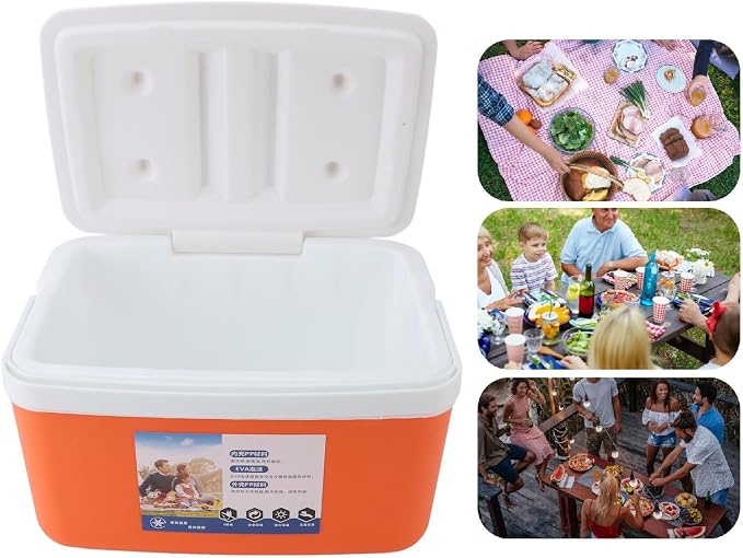Insulated Portable Cooler Efficient Warm Cold Insulation Portable Hard Cooler Box Ice Cooler for Camping Picnic Beach Drink Beverage Fishing