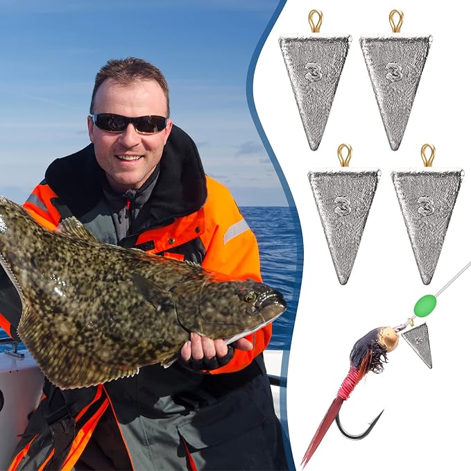 Shimeyao 18 Pieces Pyramid Sinkers Fishing Weights Triangle Fishing Sinkers Rig Pyramid Sinker for Ocean Saltwater Surf Bass Casting Gear Tackle