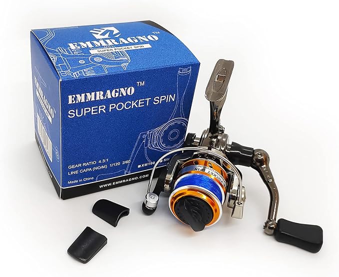 Mini 100 Pocket Metal Fishing Spinning Wheel, All-Metal Small Compact Fishing Reel for Freshwater and All Season Fishing