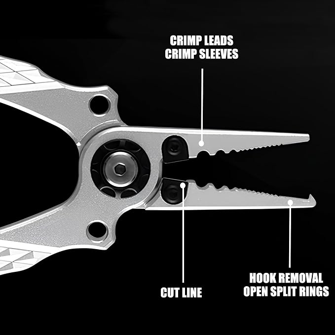 7" Fishing Pliers, Fishing Pliers Saltwater, Hook Remover, Aluminum, Split Ring Pliers, Line Cutter, Fishing Tool, Fish Pliers, Fishing Gifts, Saltwater Fishing Gear