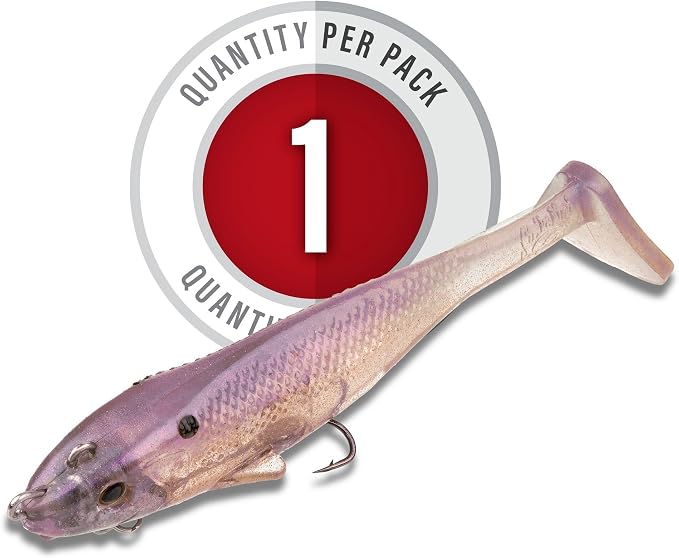 Strike King Final Copy Fishing Lure, Pre-Rigged Soft Plastic Swimbait, Free-Swinging Size 4 Treble Hook, Belly Magnetic Hook Keeper, 7/8-Ounce