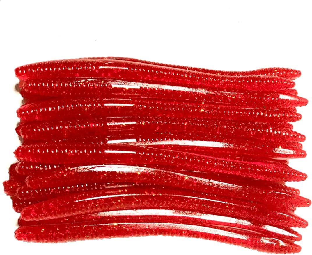 20 Pcs 5" Finesse Trick Worm (Scent, Float) Soft Plastic Bait for Bass Fishing