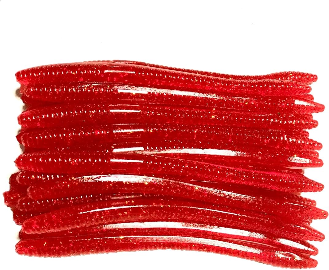 20 Pcs 6.25" Drop Shot Finesse Worms (Scented, Floats) Soft Plastic Baits for Bass Fishing