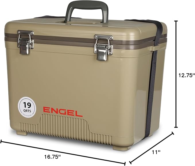 Engel 19qt Leak-Proof, Air Tight, Drybox Cooler and Small Hard Shell Lunchbox for Men and Women