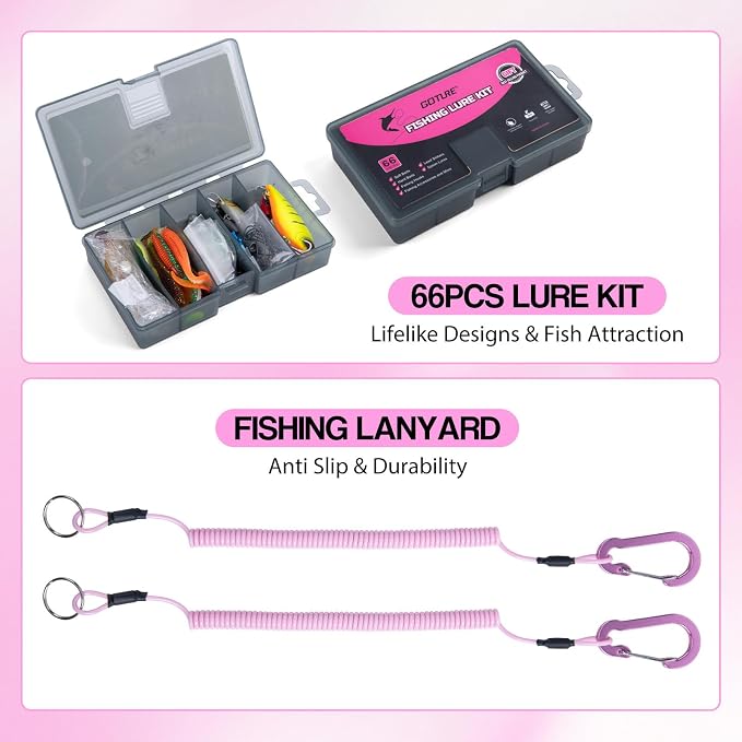 Goture Fishing Kits for Adult,Fishing Pole and Reel Combo, OpenSide Fishing Sling Tackle Storage Bag with 3 Tackle Boxes,Gift for Men