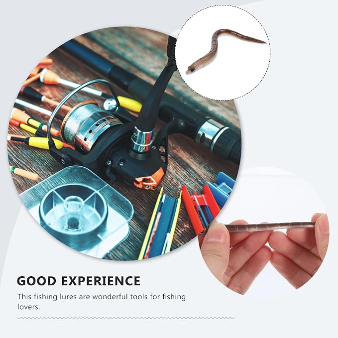 Yardwe Soft Earthworm Fishing Lures 9cm 1. Colorful Soft Worm Baits 10pcs Realistic Bass Trout Bait for Freshwater Fishing