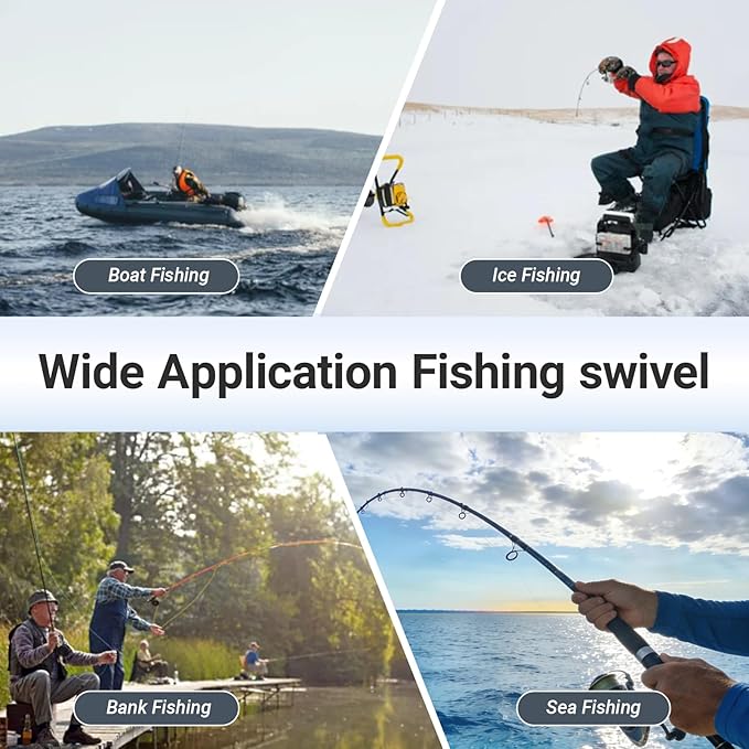 QISHUO Stainless Steel Barrel Swivels Saltwater Connect Lure Swivels Fishing Snap Freshwater Fishing Swivel Heavy Duty SUS304