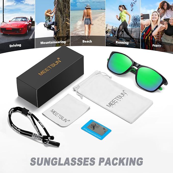 MEETSUN Polarized Sports Sunglasses for Women Men Driving Running Cycling Fishing Sun Glasses UV400 Protection