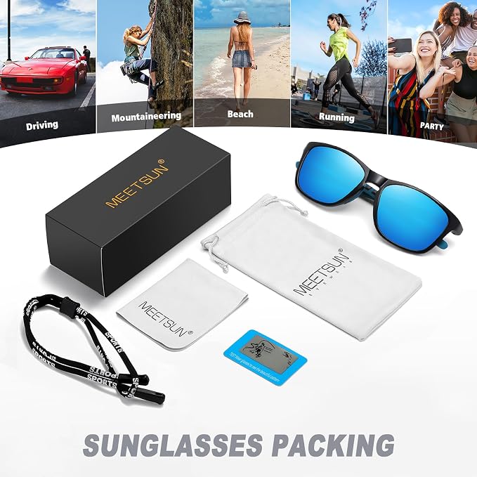 MEETSUN Polarized Sports Sunglasses for Women Men Driving Running Cycling Fishing Sun Glasses UV400 Protection