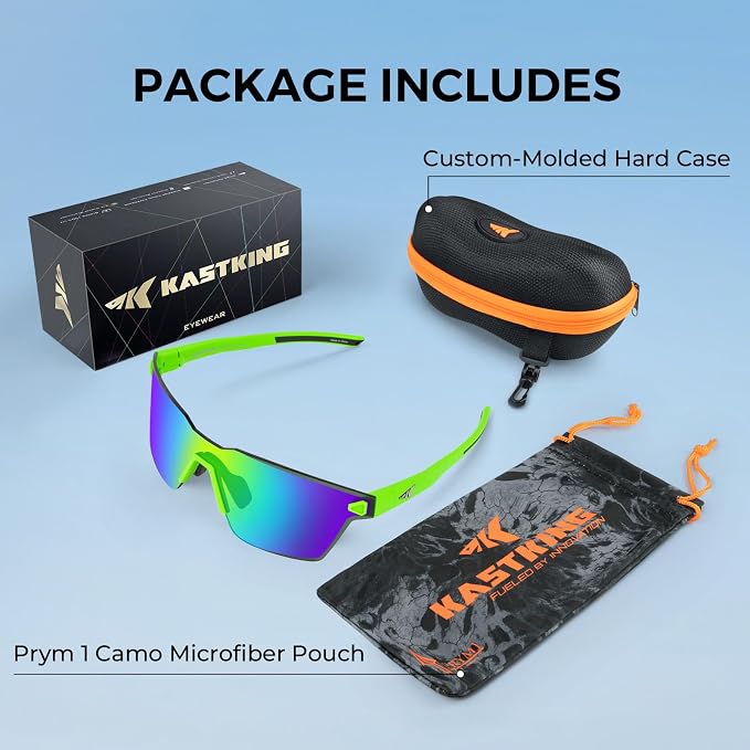 KastKing Tarkio Polarized Fishing Sunglasses, Large Single PC Lenses, Rimless Wrap Design, UV400 Protection Sports Sunglasses