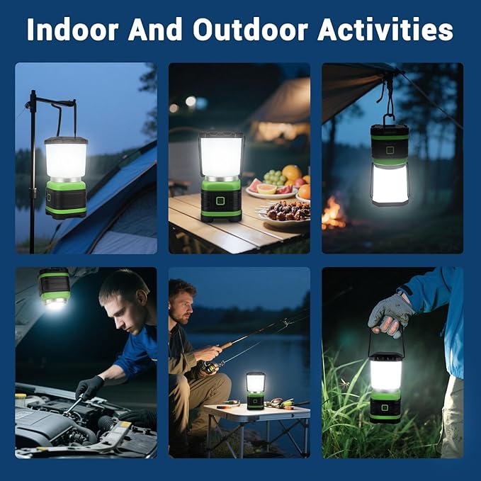 EXTRASTAR Camping Lantern, Lanterns for Power Outages, 2 Flash Modes, 260 Lumen max, Battery Powered Camping Gear for Camping, Hiking, Fishing, Hurricane, Storm, Outage, 1 Pack