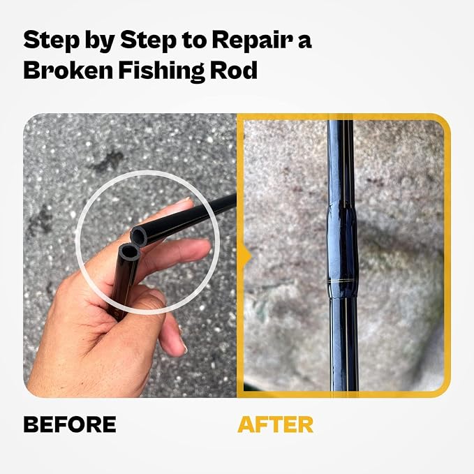 Fishing Rod Repair Kit Complete,Full Supplies with Glue for Freshwater & Saltwater Broken Fishing Pole Repair with Carbon Fiber Sticks,Rod Building Epoxy Finish