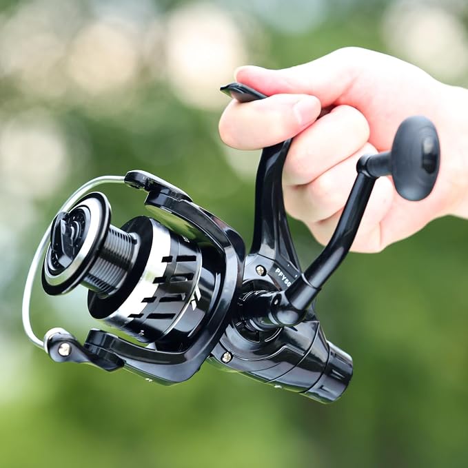 Sougayilang Freshwater Spinning Fishing Reel - 5.0:1/4.7:1 Gear Ratio, 22LBs Max Drag, Carbon Fiber & CNC Aluminum Spool,3000、4000、5000、6000、7000Series