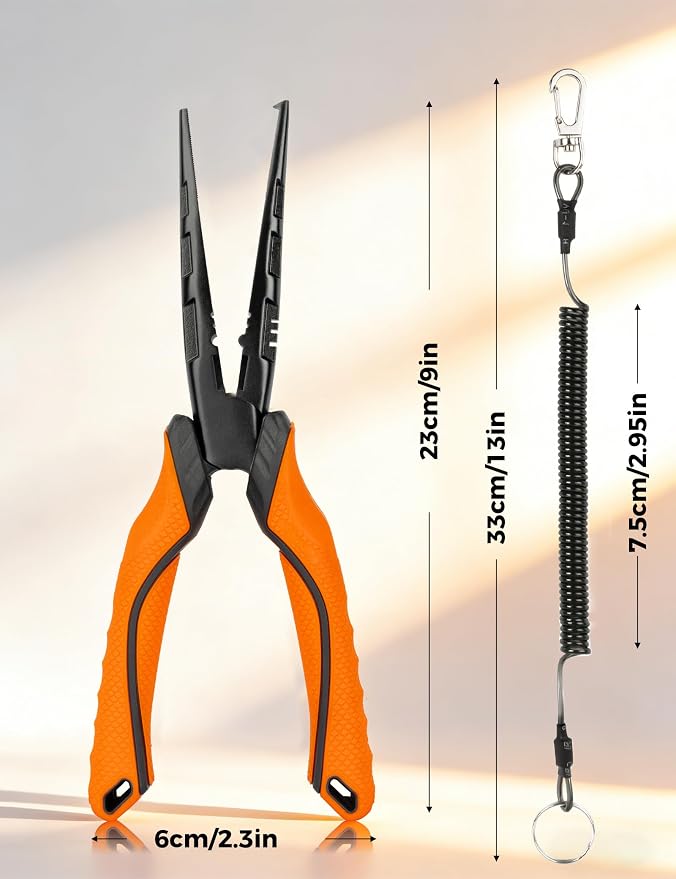Fishing Pliers,Carbon Steel with Corrosion Resistant Coated Fishing Tools,Multitool for Saltwater