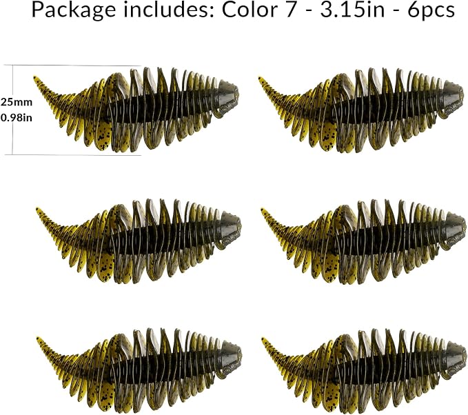 THKFISH Soft Swimbait 5/6 PCS or 15/18 PCS Soft Plastic Fishing Lures Bass Lures Swim Baits Lures for Bass Fishing Worms for Bass