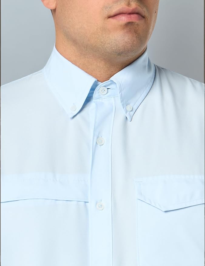 HUK Men's Tide Point Kc Scott Original Artwork Short Sleeve Shirt, Fishing Button Down