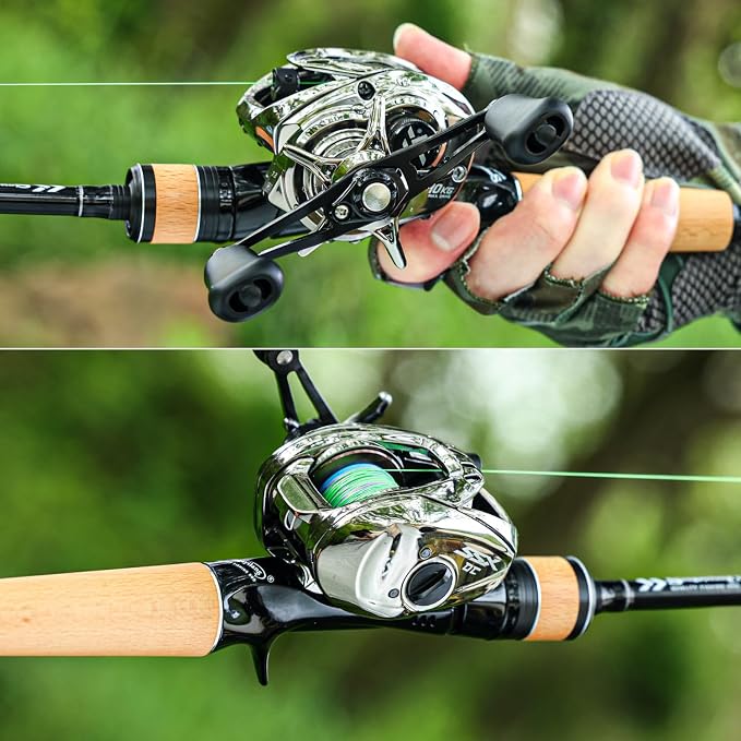 Sougayilang Baitcasting Reel with Digital Anti-Backlash Control - Smart Computer Braking System, 7.2:1 Gear Ratio, 18.5LB Max Drag-Easy Casting Baitcaster for Beginners & Bass Anglers