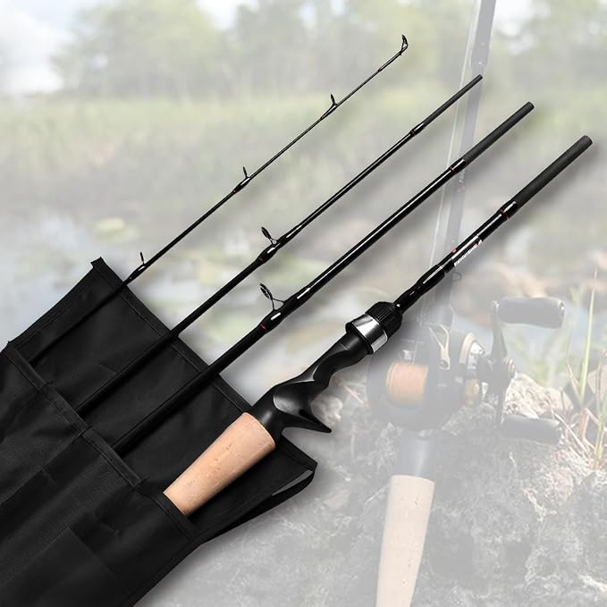 Fiblink 4 Pieces Travel Casting Rod Carbon Baitcasting Fishing Rod Portable Fishing Rod Baitcaster