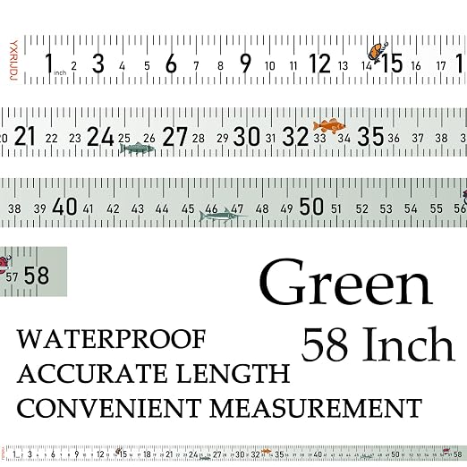 58 Inch Fish Measuring Tape Sticker for Boat 3Pcs Waterproof Self Adhesive Fishing Ruler for Boat Fishing Rod Kayak Accessories Cooler Workbench (Green 58 inch)
