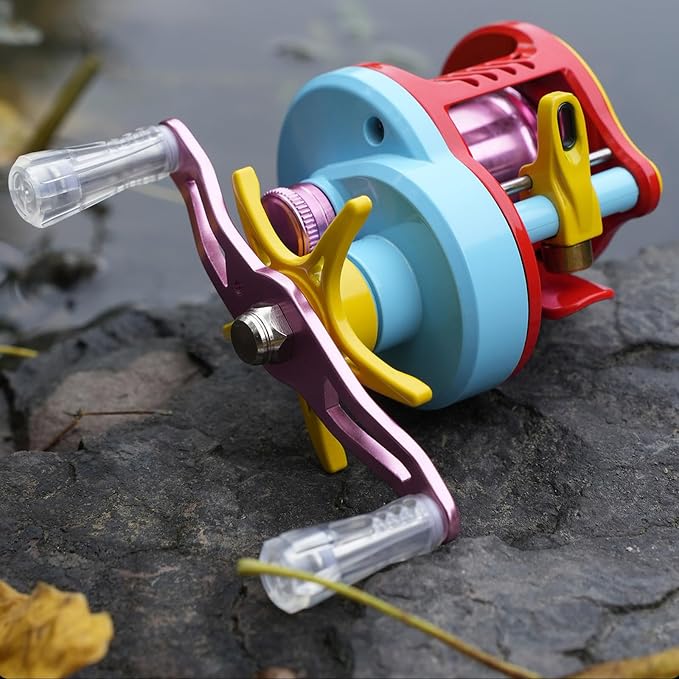 Colorful Baitcasting Fishing Reel Portable Rotates with Electronic Charging for Smooth Casting Colorful Baitcasting