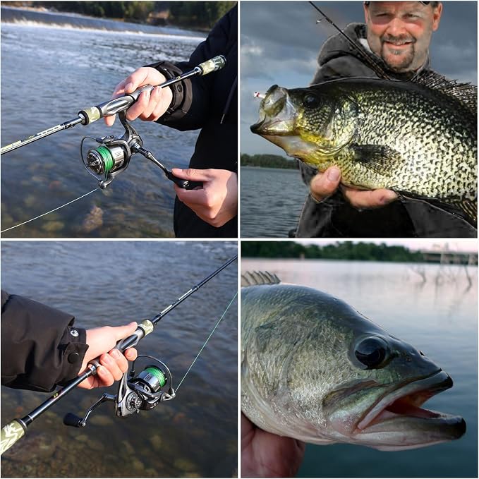 Sougayilang Spinning Combo – 30+24Ton Carbon Fiber 2-Piece Rod, M/MH Power, 19LB Drag, 5.2:1 Gear Ratio, Lightweight Saltwater Freshwater Kit for Bass, Trout, Salmon, Catfish (6’/7’ /7'6''Options)