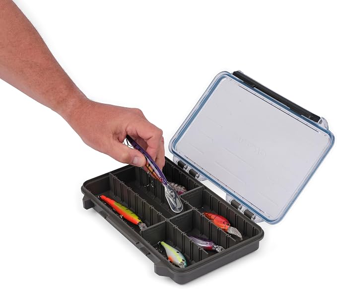 Plano StowAway 3600 Waterproof Stow Tackle Box, 4-Pack, IPX7 Waterproof Rating, with Rustricor, Single Latch Design, Transparent DuraView Lid, Storage for Fishing Bait, Lures and Gear