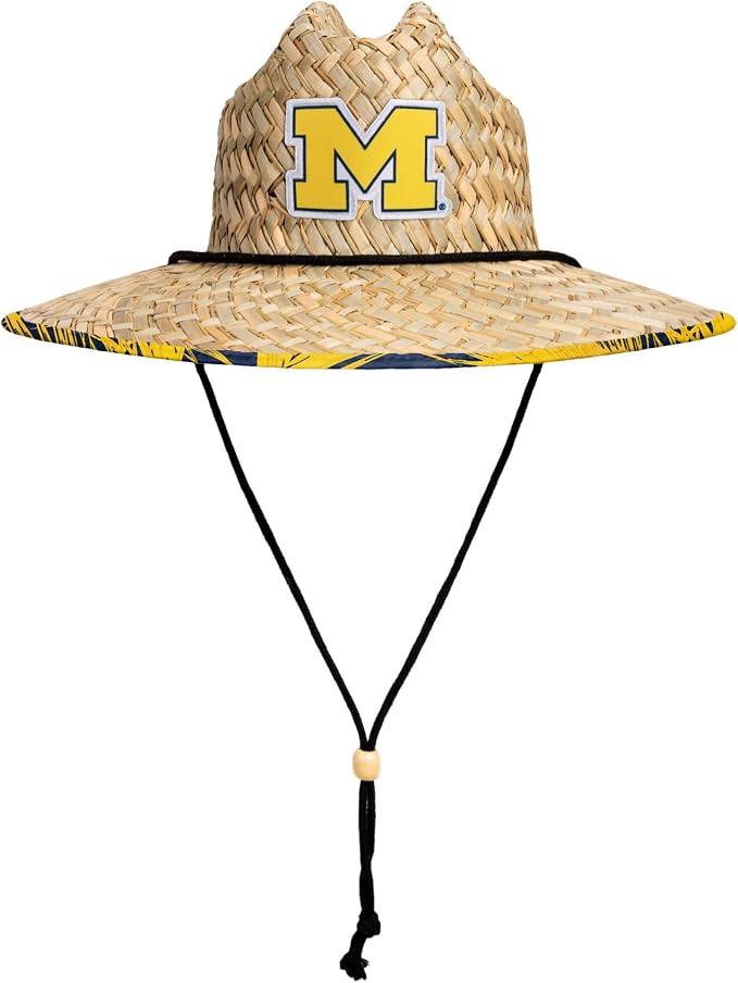 FOCO Men's NCAA College Team Logo Floral Straw Sun Hat