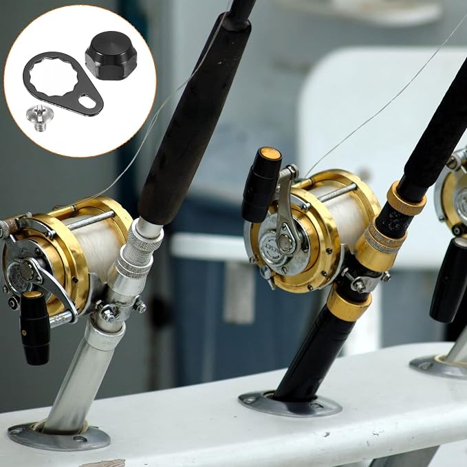 PATIKIL Fishing Reel Screw Nut Locking Plate Right Handle Locking Caps Screw Nut Replacement for DIY Fishing Accessories