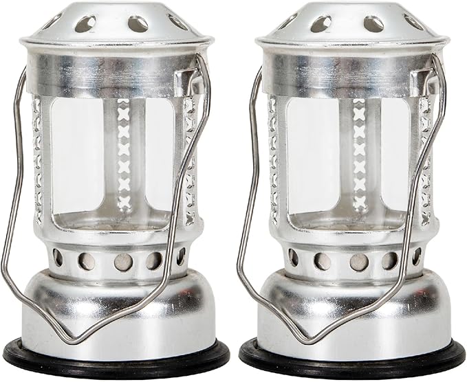 2 PCS Outdoor Hanging Candle Lanterns, Night Fishing Light Weight Lamps with Carry Handle and Glass for Camping (1)