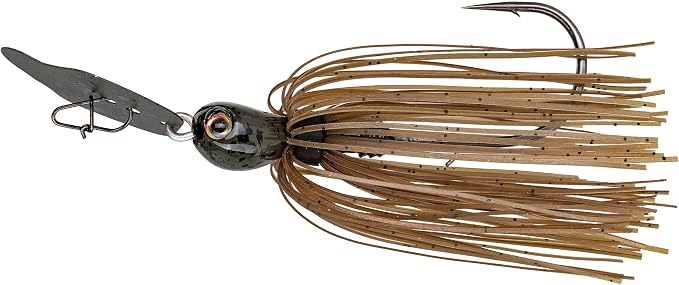 Strike King Thunder Cricket Fishing Lure, Vibrating Swim Jig, Silver Blade, 4/0 Jungle-Style Flipping Hook