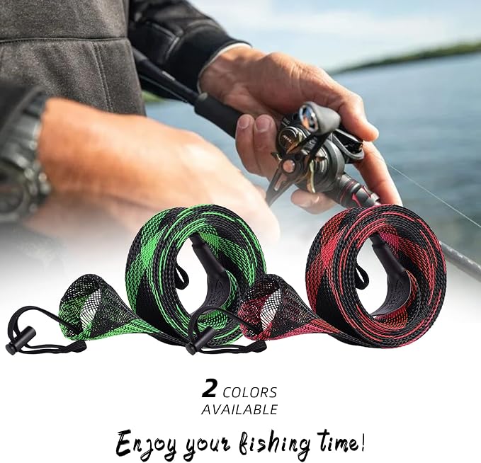 SF Fishing Rod Sock Fishing Rod Sleeve Rod Cover Braided Mesh Rod Protector Pole Gloves Fishing Tools for Spinning Fishing Rod,Casting Rod,Musky Rod, Ice Rod, Fly Rod, Spey Rod