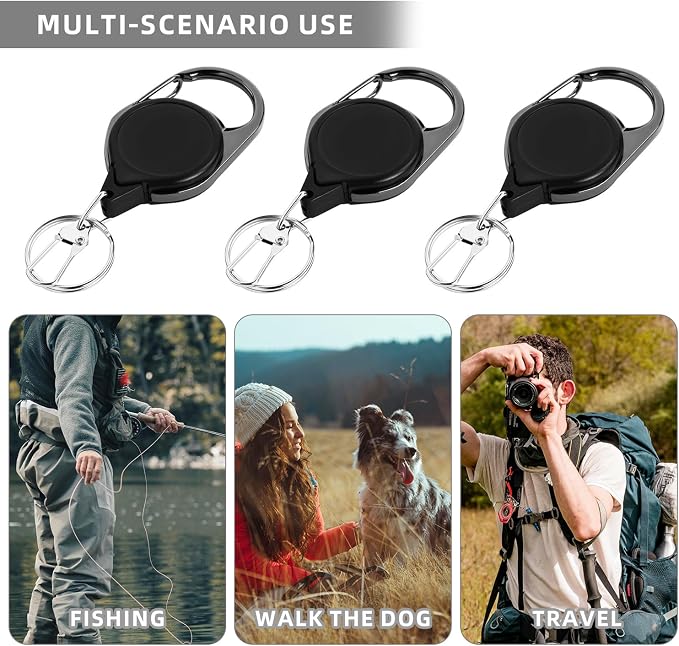 Fishing Fly Fishing Zinger Retractor, Fishing Knot Tool,Line Clipper Retractor for Fly Fishing, Freshwater Saltwater Angler Accessories Lightweight Durable Design