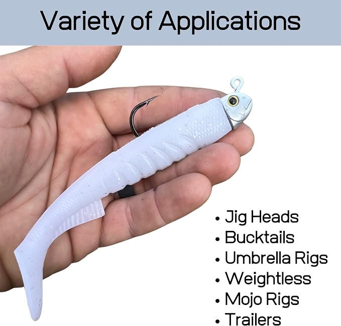 Extreme Paddle Tail Swim Baits - Soft Plastic Swimbaits, Premium Paddle Tail Swimbaits for Bass Fishing, Great Action Lifelike Saltwater Soft Swimbait Shad Lure